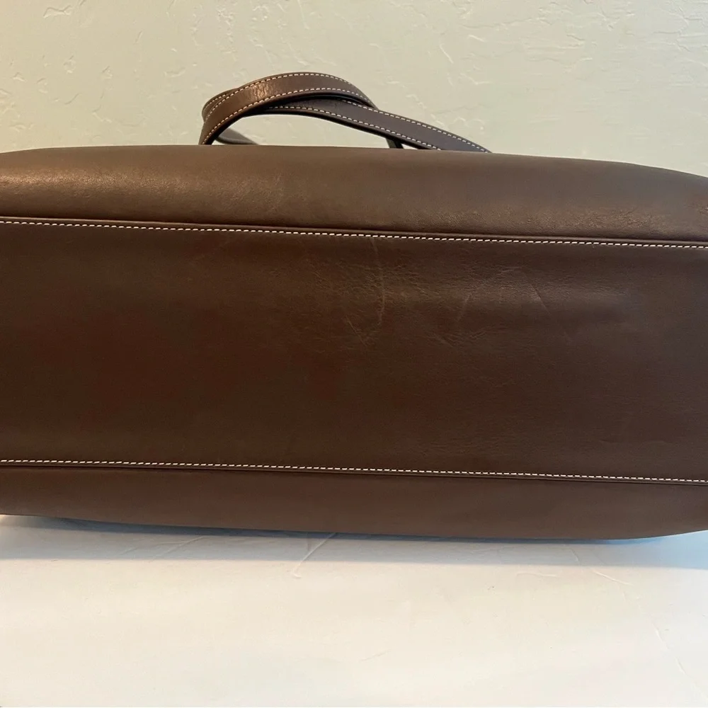 Levenger Dark Brown Leather Duffel Bag